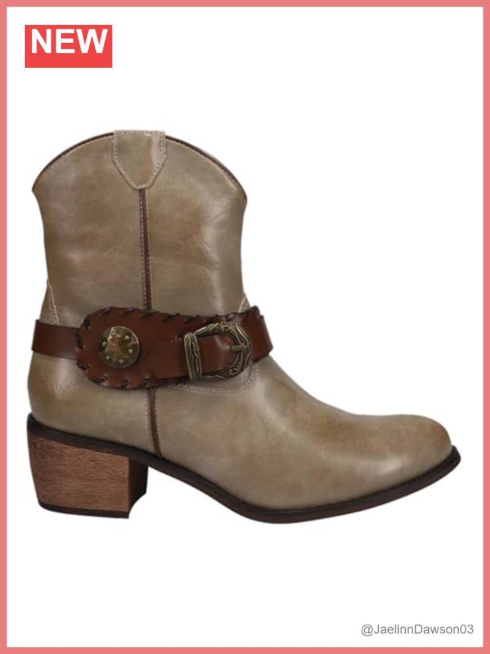 Roper Women's Mae Ankle Boots Faux Leather Pull-On Western Embroidered